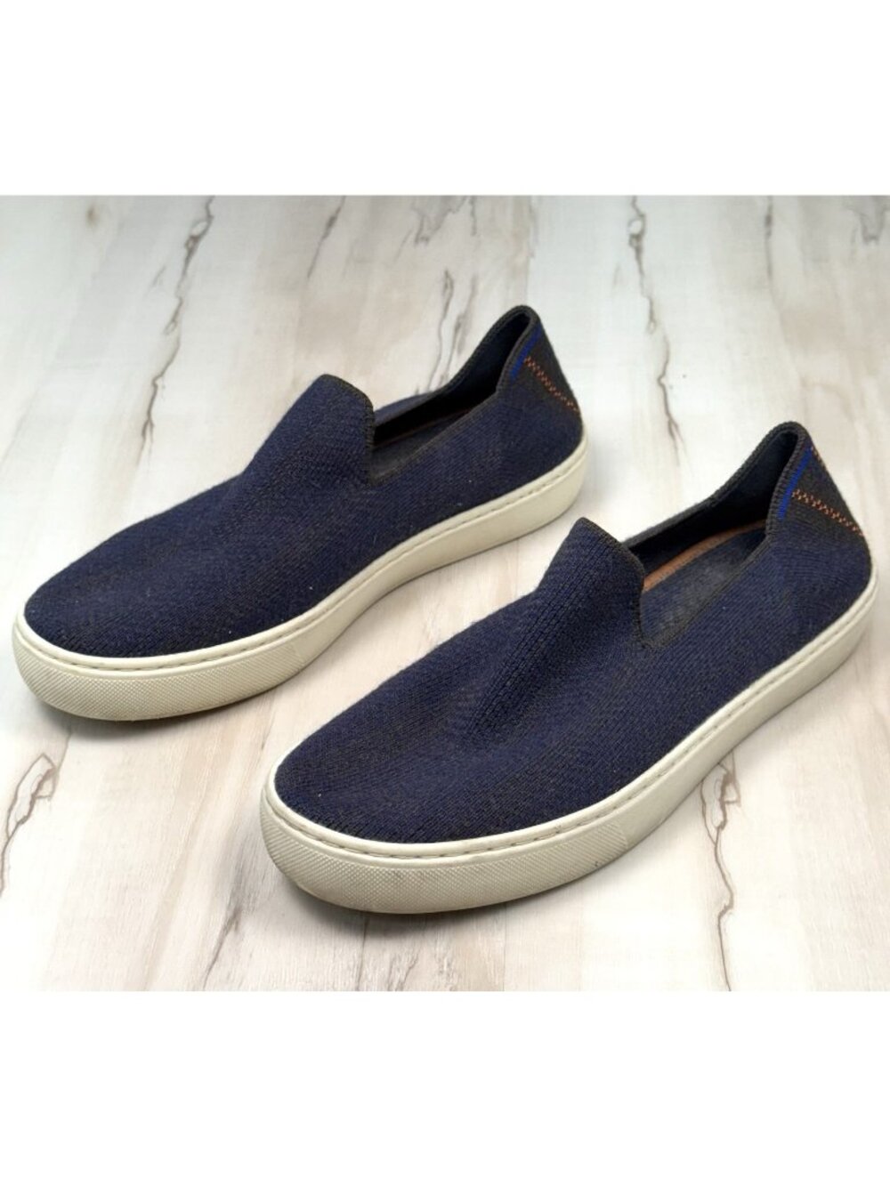 ROTHY'S Womens US 7 The Original Slip-On Sneakers Shoes in Navy Blue Washable